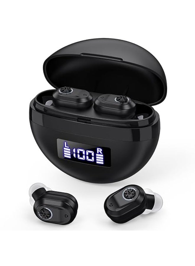 Hearing Aids, Invisible Magnetic Assistive Listening Devices, Contact Charging Box with LED Power Display (Black) - Image 1